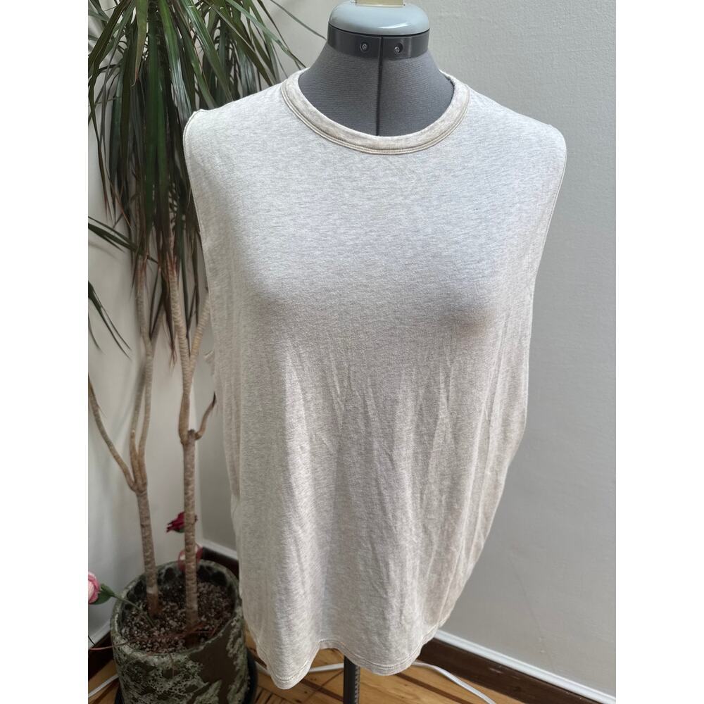 SKIMS Heather Oatmeal Relaxed Muscle Tank Top - Size S
